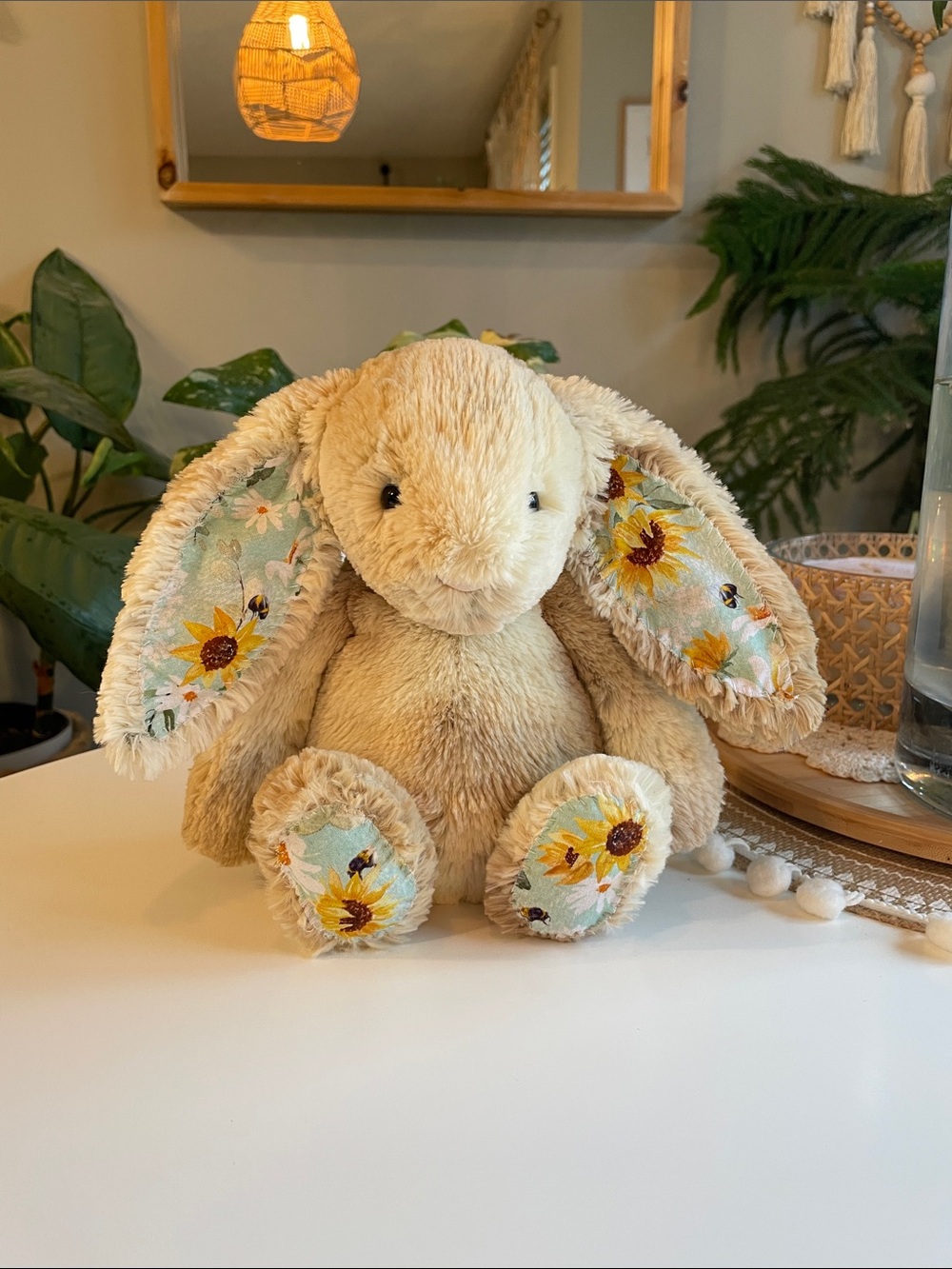 Custom Jellycat Medium Bashful Bunny -Sunflower Patch 🌻